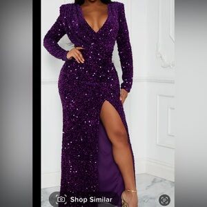 Purple sequence long dress